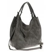 Plecaki worki - Tommasini Torebka Damska Listonoszka Duża Torba Shopper Worek 2692 Szara - miniaturka - grafika 1