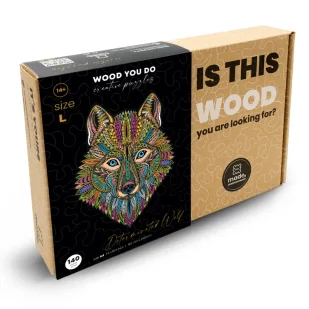 Wood You Do Puzzle drewniane Wilk | Determined Wolf | 140 elementów | A4 - Puzzle - miniaturka - grafika 5