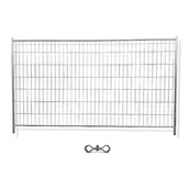 Pachołki i taśmy ostrzegawcze - Metalowe ogrodzenie mobilne, 2400 x 2100 mm - miniaturka - grafika 1