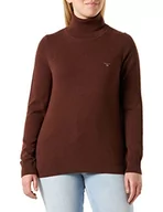 Swetry damskie - GANT Damski sweter z golfem MD. Extrafine Lambswool Rollneck Pulower, Cocoa Bean, XS - miniaturka - grafika 1