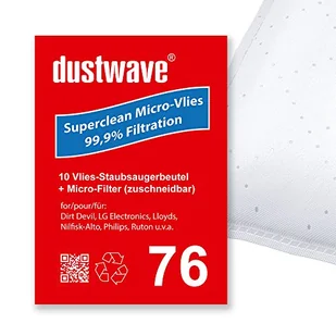 Sparpack - 10 worków do odkurzacza pasujących do Philips - TCX 733 Classique marki dustwave® - Made in Germany - Worki do odkurzaczy - miniaturka - grafika 1