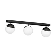Lampy sufitowe - EULUNA Lampa sufitowa Sfera 3-pkt. długa szkło/czarna - miniaturka - grafika 1