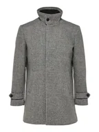 Płaszcze męskie - SELETED HOMME Slhreuben Wool Coat Noos męski krótki płaszcz, szary, XL - miniaturka - grafika 1