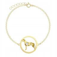 Bransoletki - Bransoletka Złota z psem Louisiana Catahoula 925 Prezent Biżuteria GRAWER - miniaturka - grafika 1