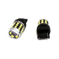 Żarówki samochodowe - W21W Żarówka Led 7440 12-24V Canbus 1400Lm Biała Z Soczewką Motoledy - miniaturka - grafika 1