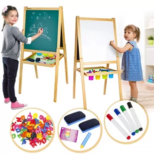 Krakpol Drewniana tablica dwustronna 108 elementów 110/244281 - Tablice dla dzieci - miniaturka - grafika 1