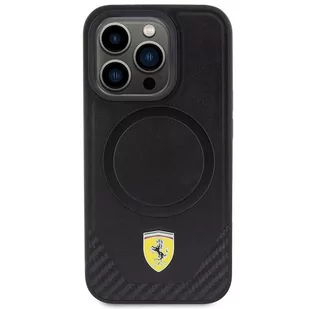 Ferrari FEHMP15LPTEK iPhone 15 Pro 6.1" czarny/black hardcase Carbon Metal Logo MagSafe - Etui i futerały do telefonów - miniaturka - grafika 3