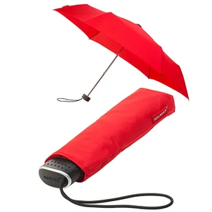 Mała klasyczna płaska parasolka damska, czerwona - Parasole - miniaturka - grafika 1