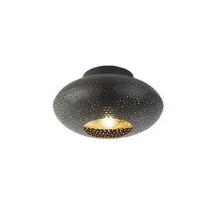 QAZQA Orientalna lampa sufitowa czarna ze złotem 25 cm - Radiance - Oprawy, klosze i abażury - miniaturka - grafika 1