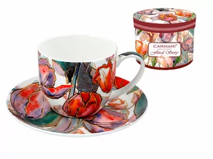 Filiżanka ze spodkiem - Floral Story (CARMANI) - Filiżanki - miniaturka - grafika 1