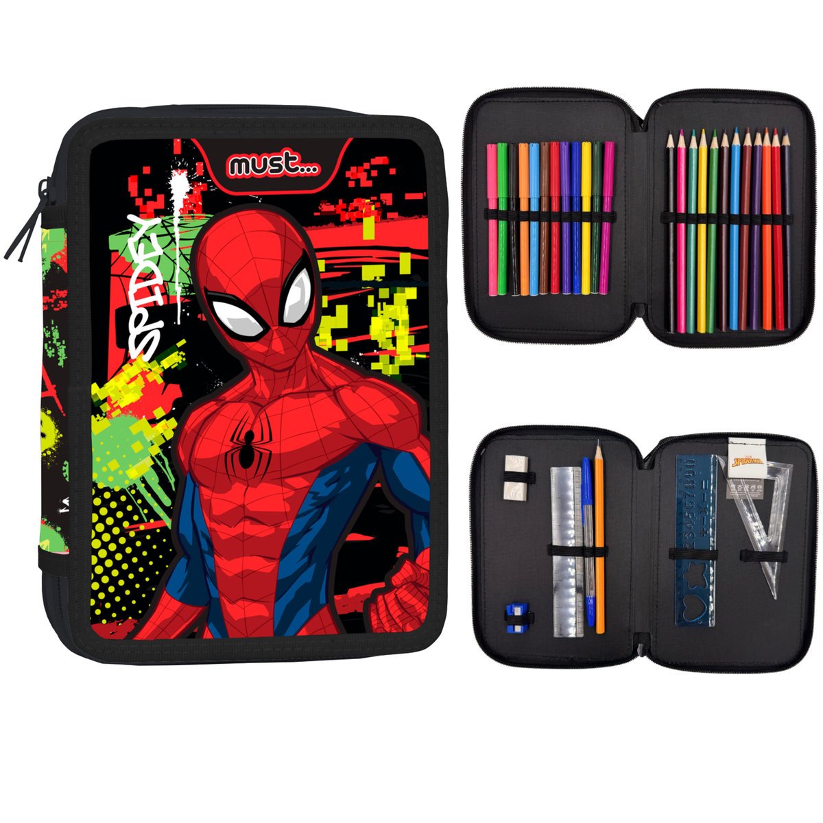 PIÓRNIK PODWÓJNY Z WYPOSAŻENIEM SPIDERMAN