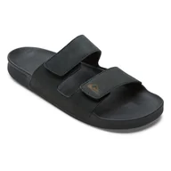 Klapki i japonki męskie - Męskie Klapki QUIKSILVER RIVI LEATHER DOUBLE ADJUST RF AQYL101377-KVJ1 – Czarny - miniaturka - grafika 1