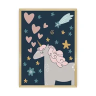 Wyposażenie pokoiku dziecięcego - Obrazek Lovely Unicorn II - miniaturka - grafika 1