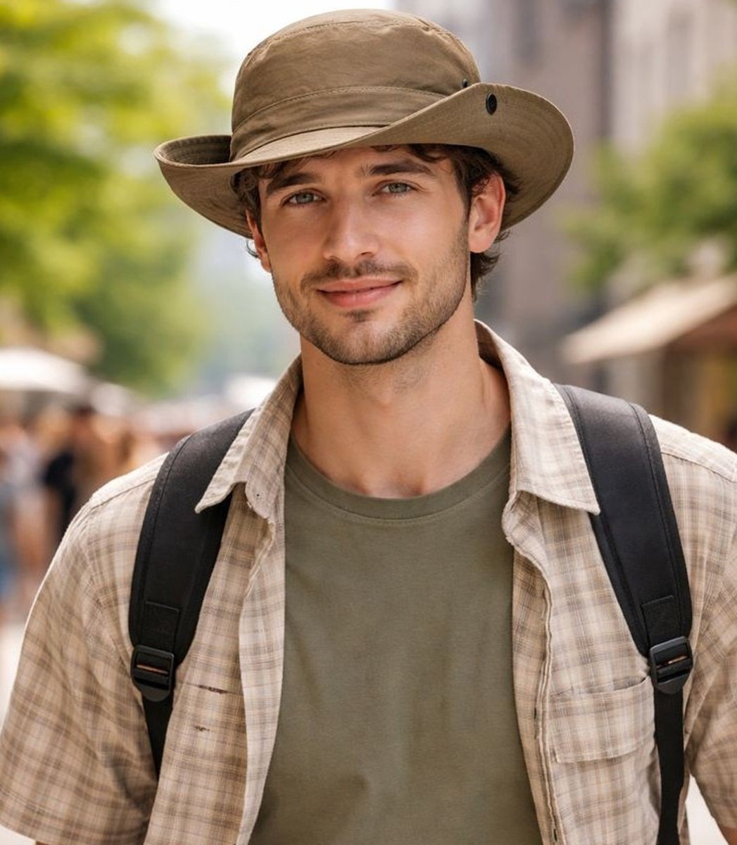 Kapelusz męski rybacki BUCKET z troczkiem i regulacją