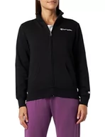 Bluzy damskie - Champion Legacy American Classics W-Script Logo Light Powerblend Fleece Full Zip High-Neck Bluza damska, Czarny, XL - miniaturka - grafika 1