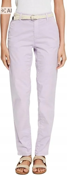 ESPRIT LILIOWE SPODNIE CASUAL CHINOS Z WYSOKIM STANEM 30/32 7DA