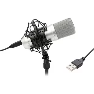 TIE Mikrofon Condenser Mic USB Srebrny - Mikrofony komputerowe - miniaturka - grafika 1