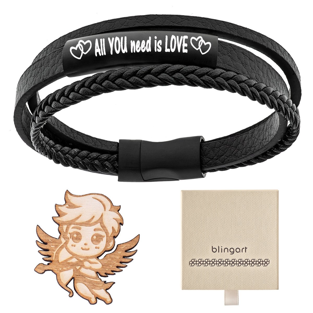 Bransoletka z GRAWEREM skórzana męska / damska ple