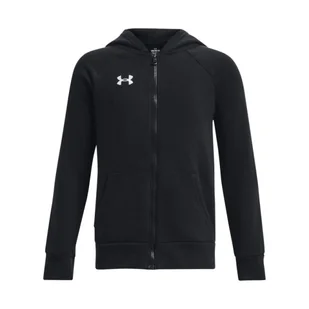 Chłopięca bluza dresowa rozpinana z kapturem Under Armour UA Rival Fleece FZ Hoodie - czarna - Bluzy dla chłopców - miniaturka - grafika 1