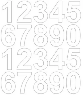 Cyfry samoprzylepne 5 cm biały z połyskiem - Pasmanteria - miniaturka - grafika 1