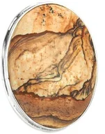 Pierścionki - Jaspis Pejzażowy Duży Pierścionek Srebro R10-26 UNIKAT - miniaturka - grafika 1