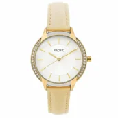Zegarki damskie - Damski zegarek z beżowym paskiem PACIFIC X6167-12 - miniaturka - grafika 1