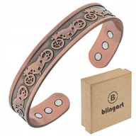 Bransolety męskie - BLINGART Bransoletka miedziana MĘSKA magnetyczna MOTO BANGLA regulowana - miniaturka - grafika 1