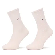 Skarpetki damskie - Zestaw 2 par wysokich skarpet damskich Tommy Hilfiger 100001493 Różowy - miniaturka - grafika 1