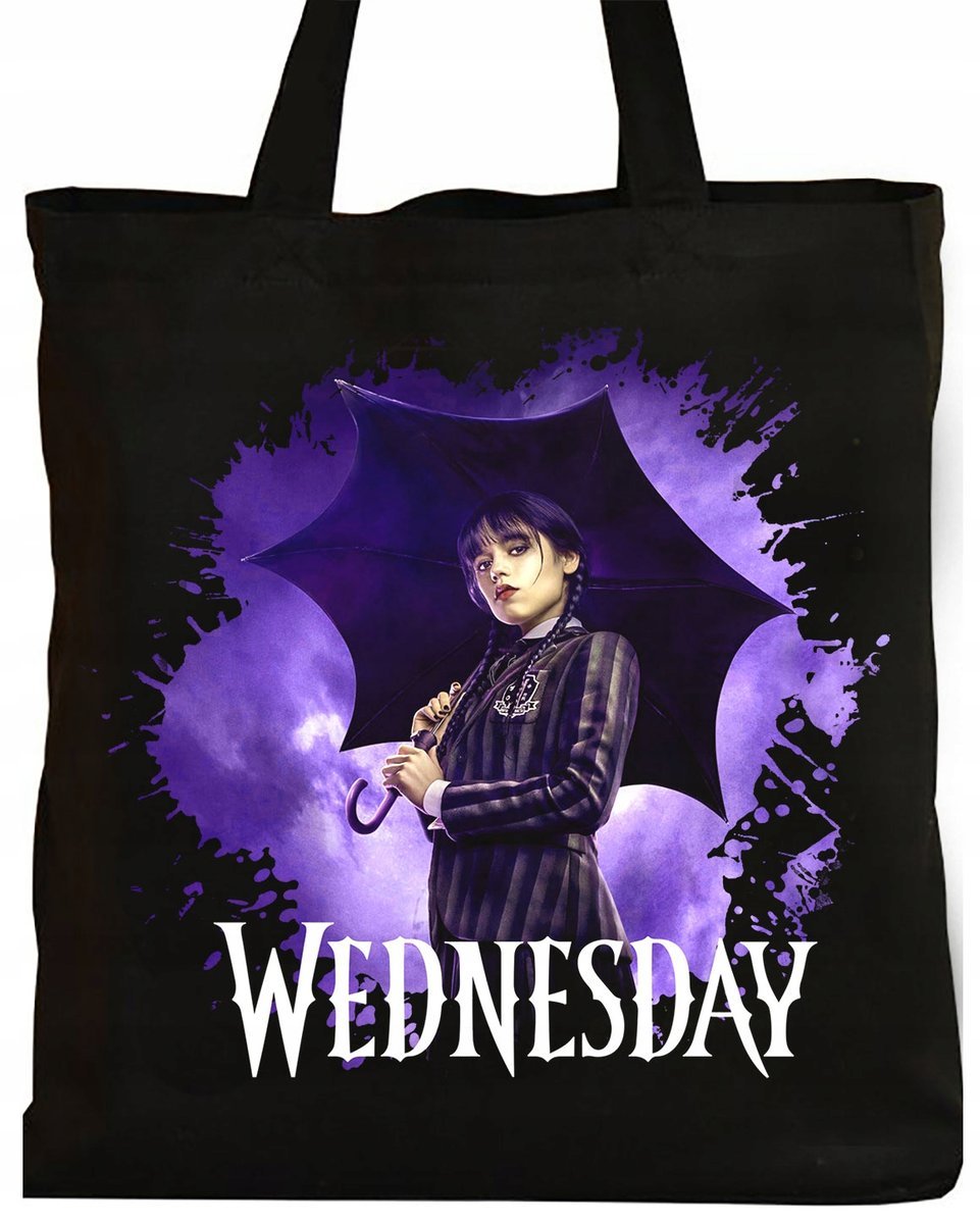 CZARNA TORBA NA ZAKUPY WEDNESDAY ADDAMS JENNA Y5