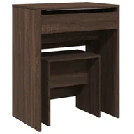 Toaletki - vidaXL Toaletka z taboretem w kolorze brązowego dębu 60x40x113,5 cm - miniaturka - grafika 1