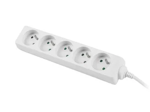 LANBERG Listwa przedłużacz Lanberg 1.5m biała 5x 230V PL kabel wykonany z pełnej miedzi PS0-05E-0150-W - Listwy zasilające - miniaturka - grafika 2