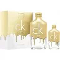 Zestawy kosmetyków damskich - Calvin Klein Ck One Gold zestaw Edt 200ml + 50ml - miniaturka - grafika 1