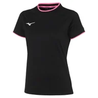 Koszulki sportowe damskie - Koszulka damska Mizuno Wom Tee Black/Pink Fluo XS - miniaturka - grafika 1