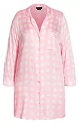 Piżamy damskie - CITY CHIC Damska koszula nocna Juno Plus Size, Różowa kratka, 46 - miniaturka - grafika 1
