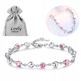 Bransoletka damska cyrkonie róż BT37 - Bransoletki - miniaturka - grafika 1