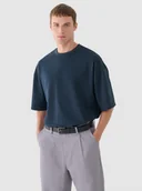 Koszulki męskie - Męski t-shirt basic Outhorn OTHWAW24TTSHM2365 - granatowy - miniaturka - grafika 1
