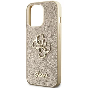 Guess GUHCP13XHG4SGD iPhone 13 Pro Max 6.7" złoty/gold hardcase Glitter Script Big 4G - Etui i futerały do telefonów - miniaturka - grafika 6