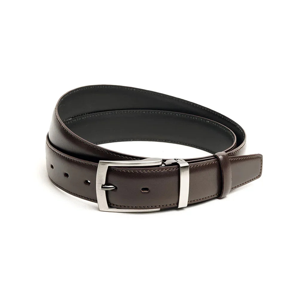 Pasek skórzany męski BELTMAN Bravestone 0012M - Ciemny brąz, Ciemny brąz