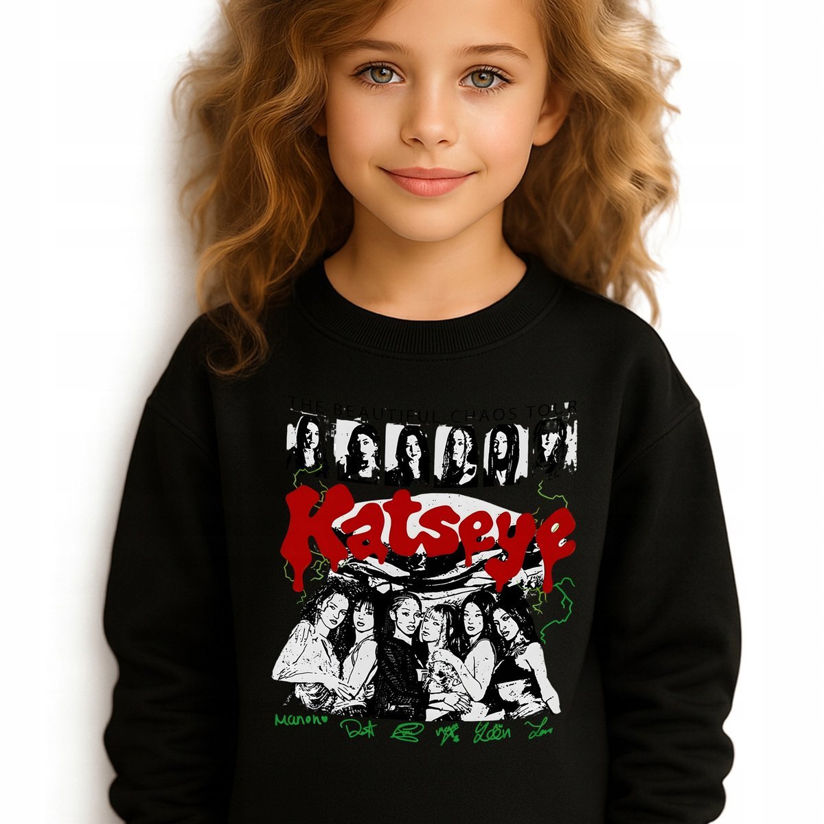 Bluza Dziecięca Czarna KATSEYE WORLD TOUR Muzyka K-pop Prezent - 164 cm Wz