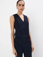 Kamizelki damskie - Mohito - Granatowa elegancka kamizelka - granatowy - miniaturka - grafika 1