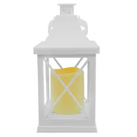 Pozostałe ozdoby ogrodowe - Latarenka LED świeca, ciepły biały 10 x 10 x 21 cm biały CORTINA POLAND - miniaturka - grafika 1