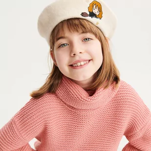 Reserved - Strukturalny sweter z golfem - Różowy - Bluzy dla dziewczynek - miniaturka - grafika 1
