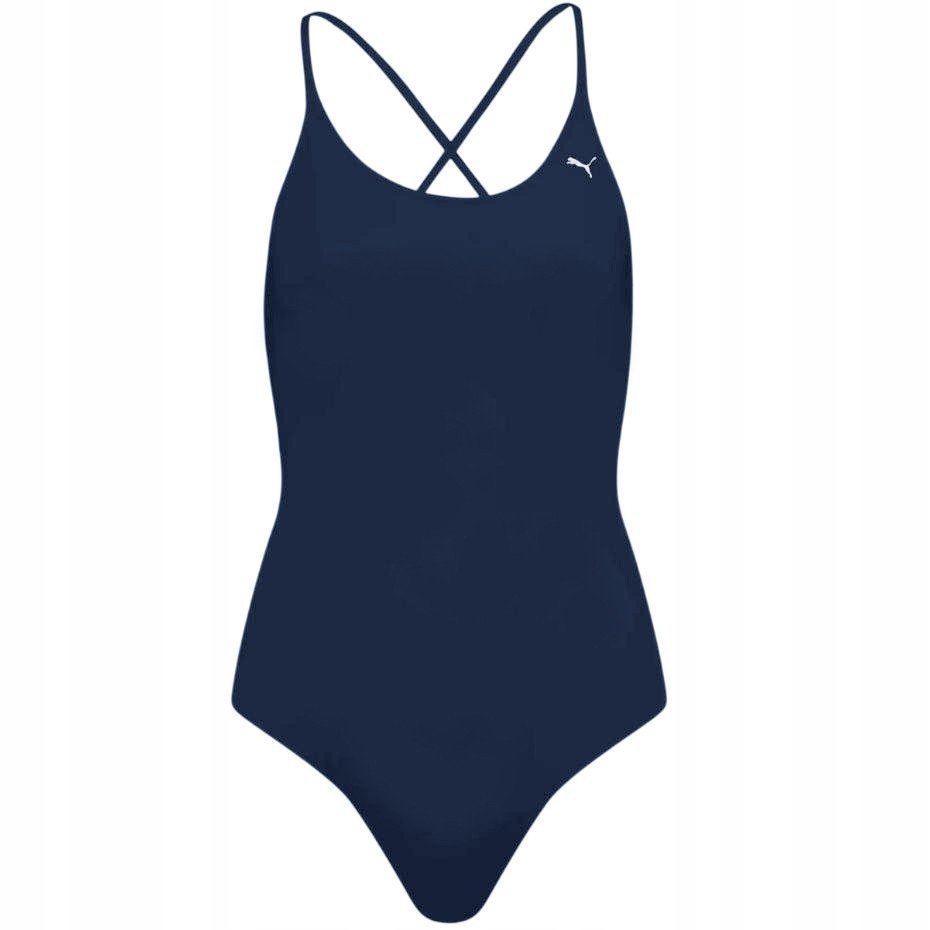 Kostium kąpielowy damski Puma Swim V-Neck granatowy-XL