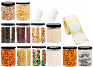 Pojemnik Plastikowy Słoik 1L 12 Szt Etykiety - Etykiety do drukarek - miniaturka - grafika 1