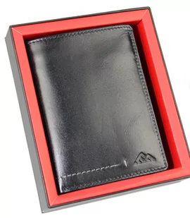 Portfel Męski Skórzany EL FORREST Skóra Bydlęca Duży Pionowy Bez Zapięcia Dwa Skrzydełka RFID GRANATOWY 896 301 13 x 10 x 3 [cm] - Portfele - miniaturka - grafika 1