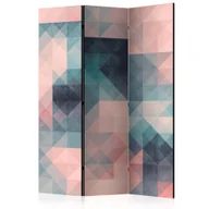 Parawany - Parawan 3-częściowy - Piksele (zielono-różowy) [Room Dividers] (rozmiar 135x172) - miniaturka - grafika 1