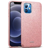 Etui i futerały do telefonów - Etui na telefon iPhone 12 / 12 Pro brokatowe etui ochronne TPU, różowe złoto - miniaturka - grafika 1