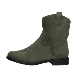 Wiosenne zamszowe botki damskie S.Barski 66-66 Khaki - S.BARSKI - Botki damskie - miniaturka - grafika 1