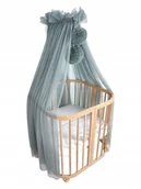 Pościel dla dzieci - Baldachim z pomponami do łóżeczka "Tiul Khaki" - miniaturka - grafika 1