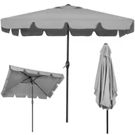 Parasole ogrodowe - Parasol na taras i balkon 240 cm kwadratowy na korbkę ogrodowy składany jasnoszary - miniaturka - grafika 1
